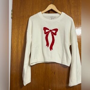 NWOT Sincerely Jules Pretty Red Bow Sweater size XL